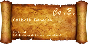 Csibrik Benedek névjegykártya